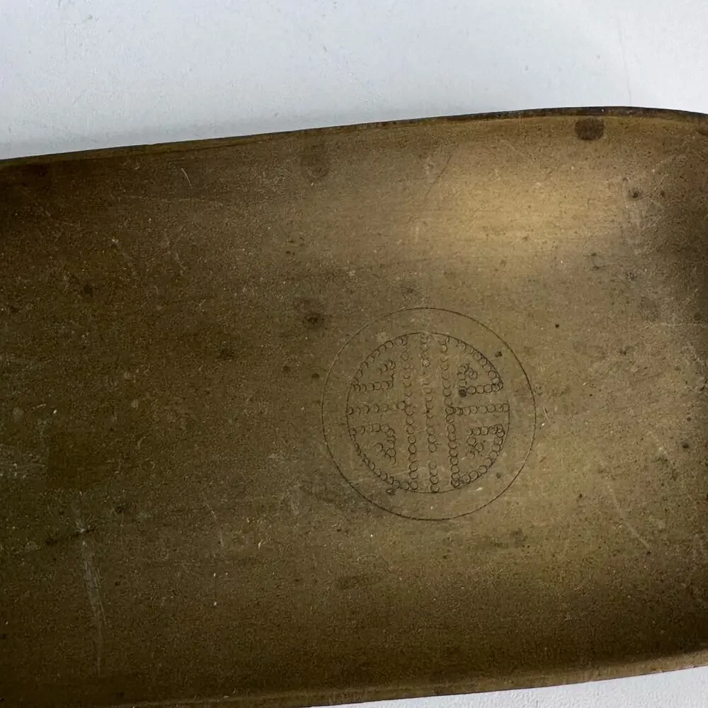 Vintage Brass Trinket Coin Tray “Longevity” Symbol Chinese